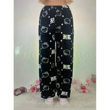 Girls' Soft Cotton-Blend Pajama Set with Cute Kitty Print