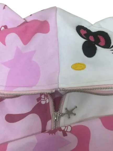 Y2K Cinnawrld Hooded Zipper Sweatshirt: Kawaii Anime Cotton Long Sleeve Sweater