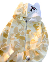 Y2K Cinnawrld Hooded Zipper Sweatshirt: Kawaii Anime Cotton Long Sleeve Sweater