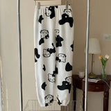 Girls' Soft Cotton-Blend Pajama Set with Cute Kitty Print