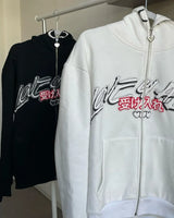 Y2K Harajuku Zip-Up Hoodie Oversized Kawaii Streetwear Soft Blend