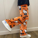 Girls' Soft Cotton-Blend Pajama Set with Cute Kitty Print