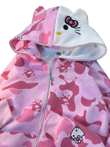 Y2K Cinnawrld Hooded Zipper Sweatshirt: Kawaii Anime Cotton Long Sleeve Sweater